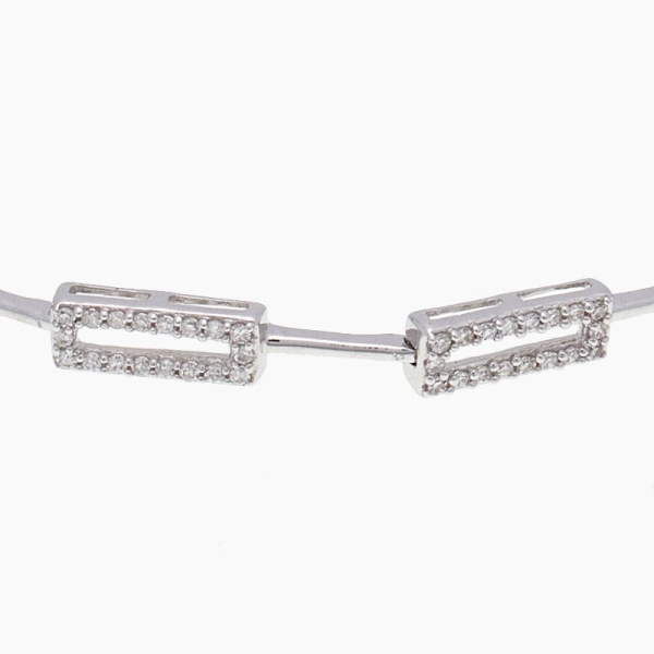Pulsera articulada realizada en oro blanco de primera ley y diamantes en talla brillante