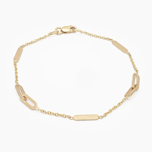 Pulsera de cadenita con cierre de mosquetón. Realizada en oro amarillo de primera ley Pulsera de cadenita con cierre de mosquetón. Realizada en oro amarillo de primera ley