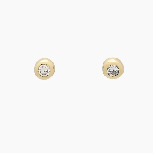 Pendientes de oro amarillo con diamantes engastados en chatones Pendientes de oro amarillo con diamantes engastados en chatones