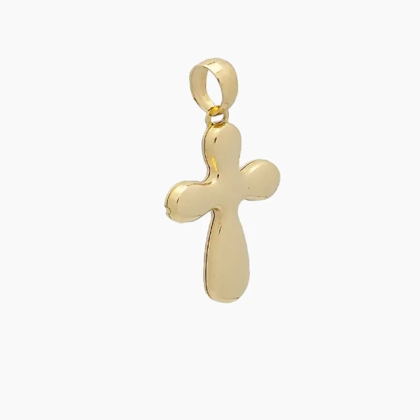 Cruz latina con volumen en oro amarillo de 18 ct