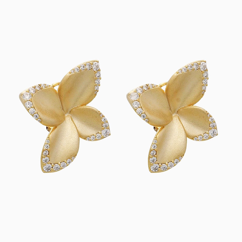 Pendiente "daphne" en plata de ley con baño de oro