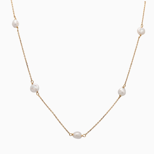 Gargantilla con perlas y oro amarillo