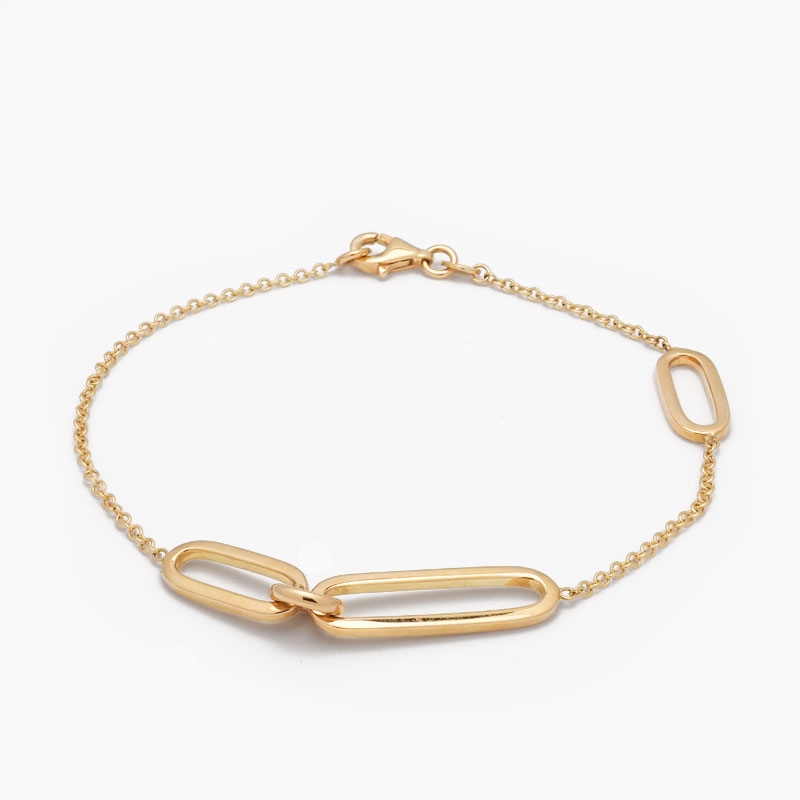 Pulsera cadena y eslabón en oro amarillo