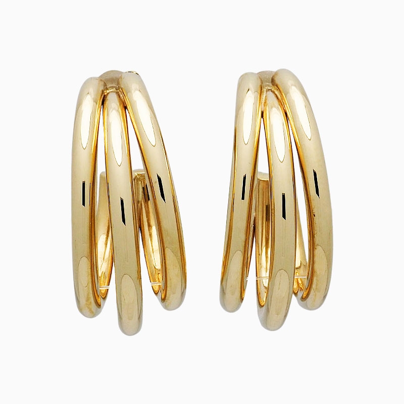 Pendientes de aro triple en oro amarillo