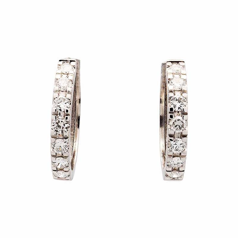 Pendientes de aro con diamantes en oro blanco