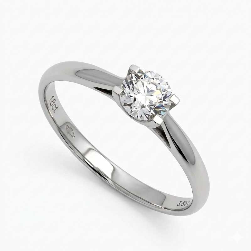 Solitario con diamante en platino