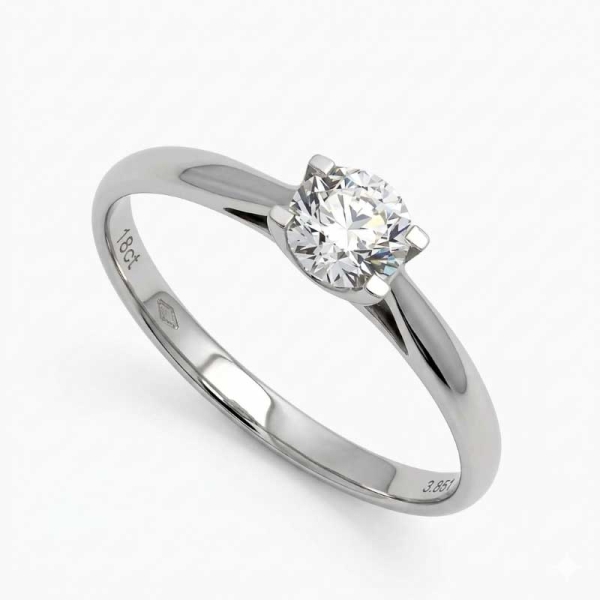 Solitario con diamante en platino