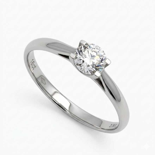 Solitario con diamante en platino