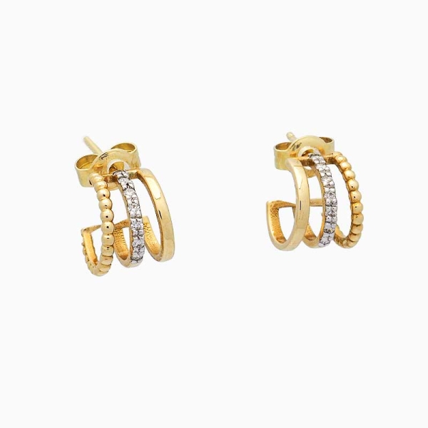 Aros triples de diamantes en oro blanco