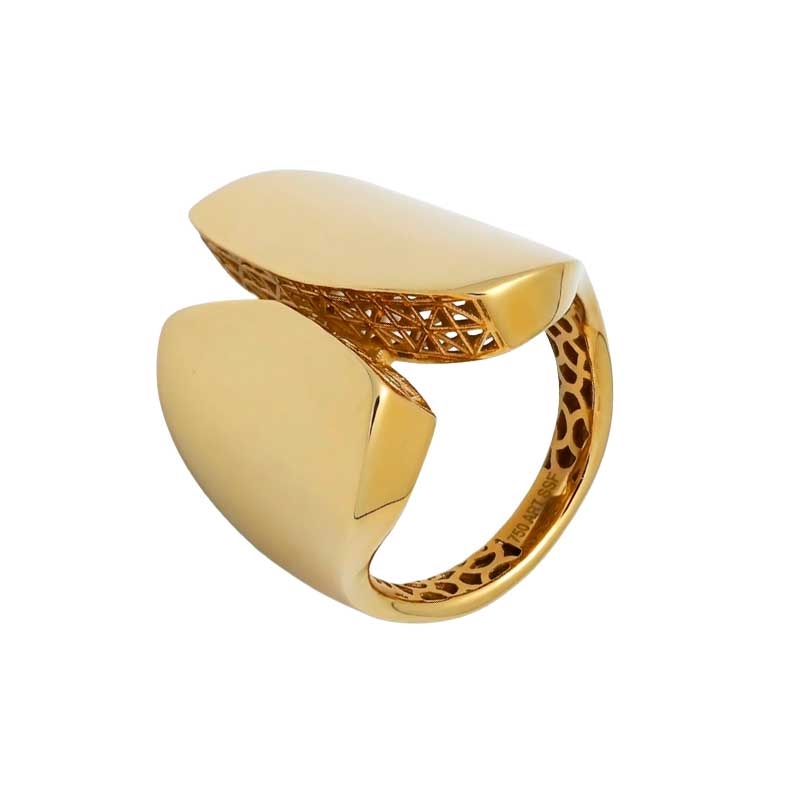Sortija ancha y abierta en oro amarillo