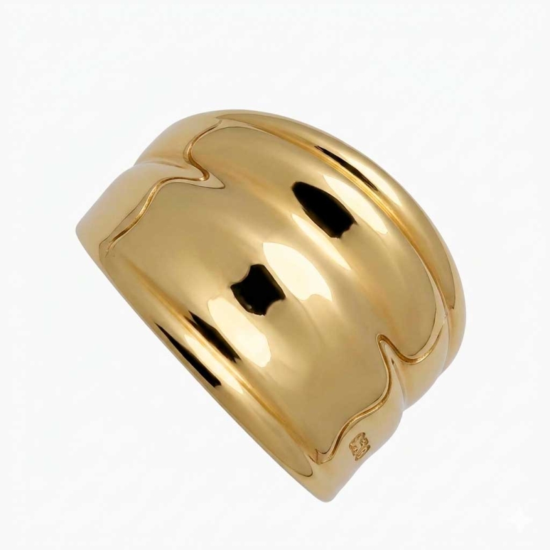 Sortija ondulada en oro amarillo