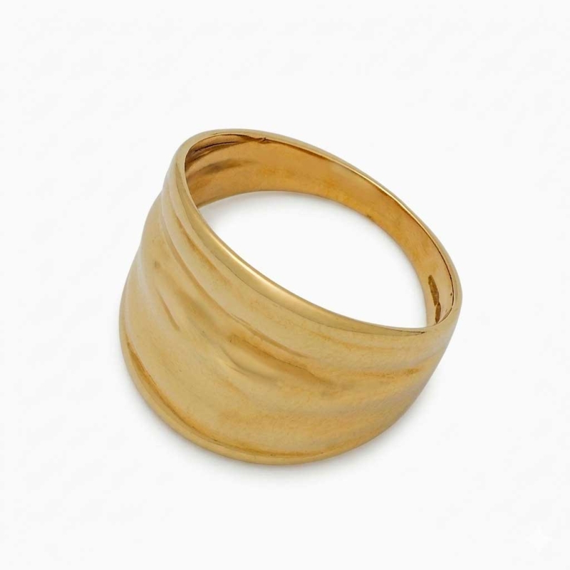 Sortija ondulada en oro amarillo 2