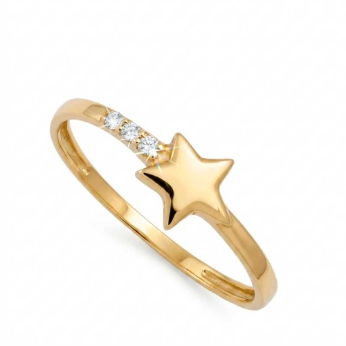 Conjunto de comunión estrellas en oro amarillo y circonitas