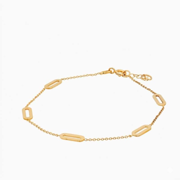 Pulsera articulada de cadena en oro amarillo