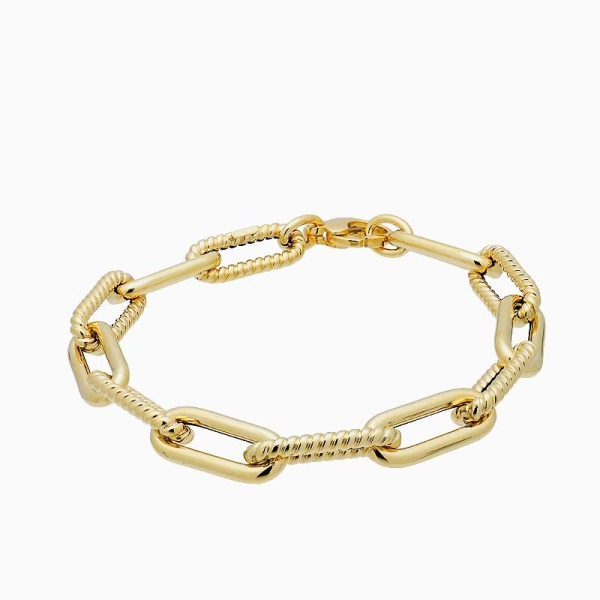 Pulsera articulada de eslabones grandes en oro amarillo