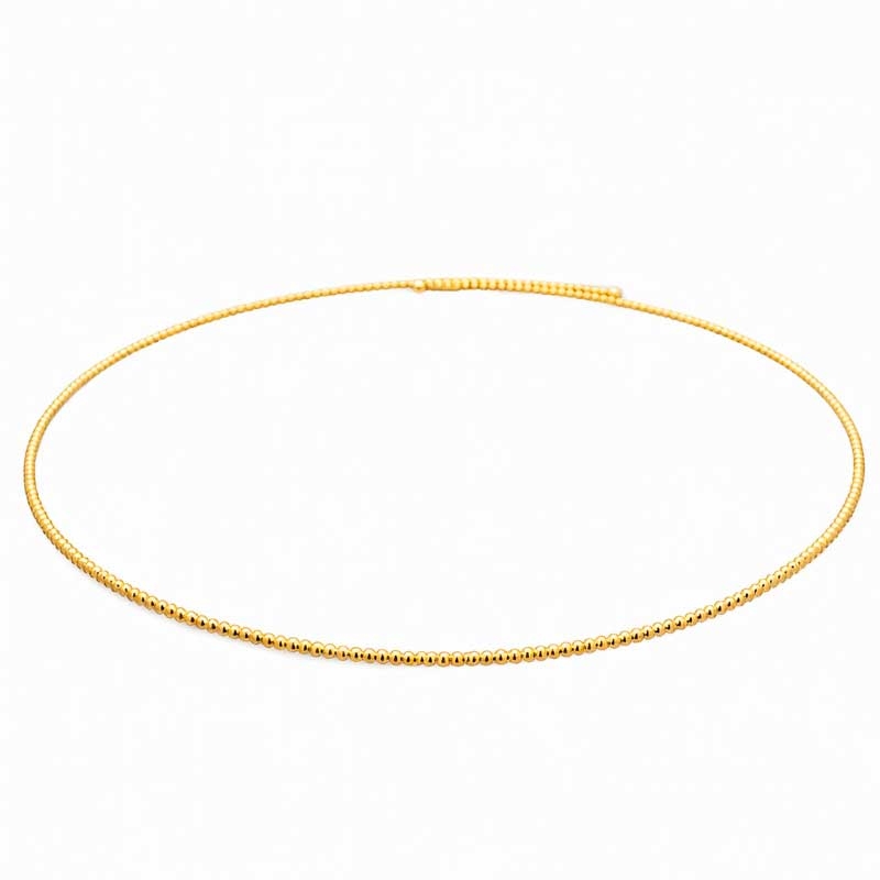 Gargantilla rígida de bolitas en oro amarillo