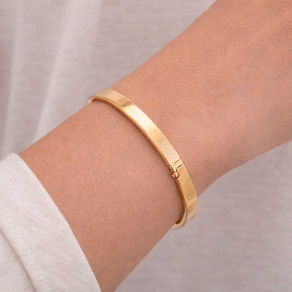 Pulsera rígida plana en oro amarillo