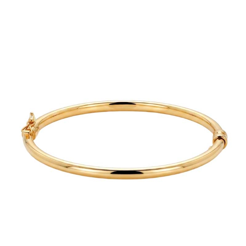 Pulsera rígida tubo cuadrado en oro amarillo