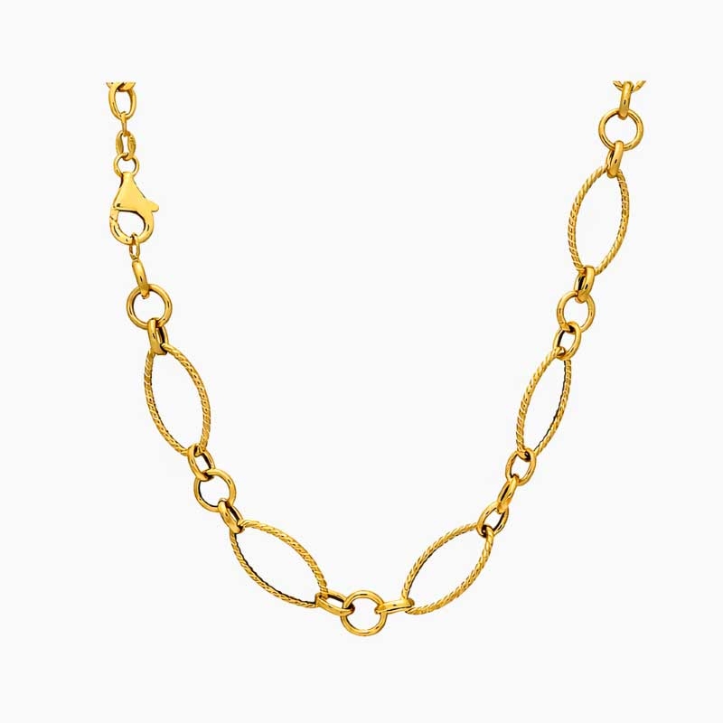 Gargantilla de anillas en oro amarillo