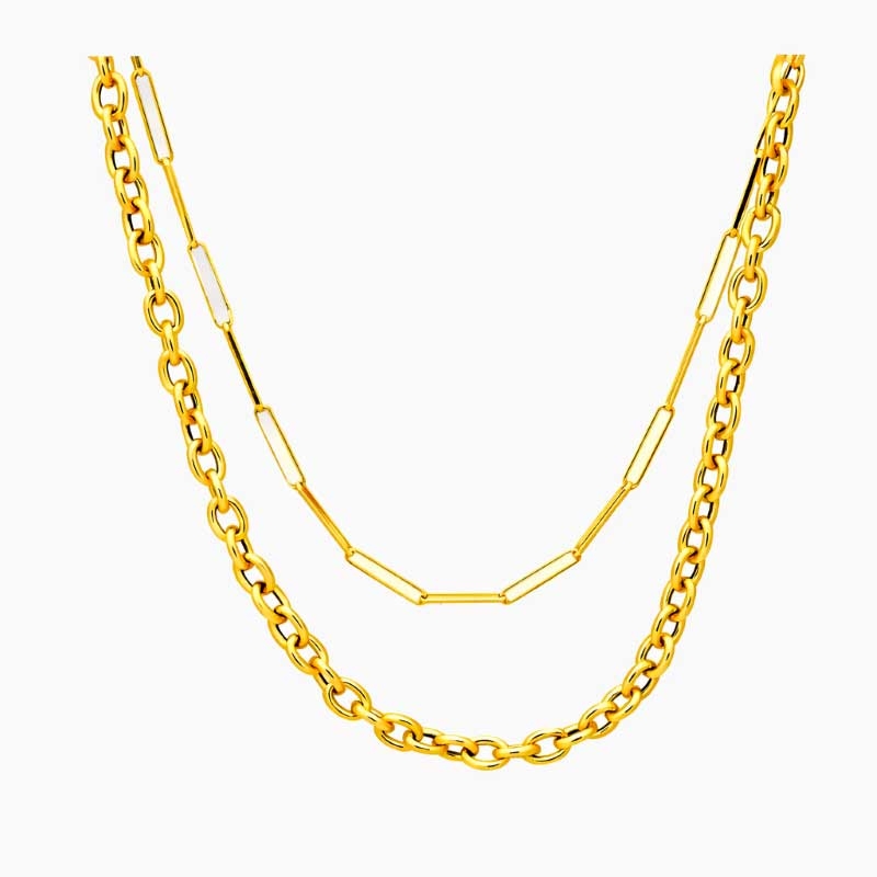 Gargantilla doble en oro amarillo