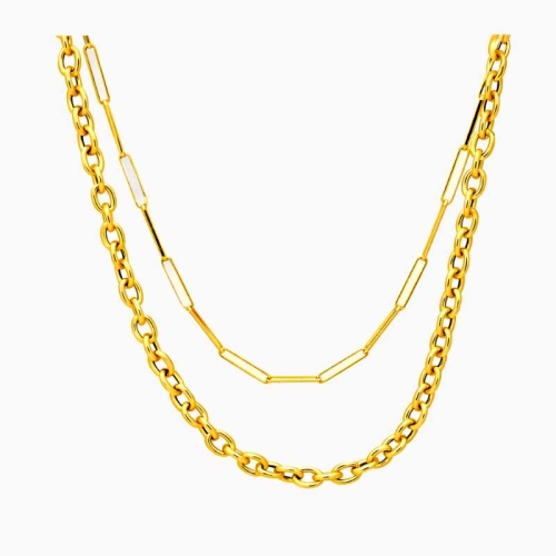 Gargantilla doble en oro amarillo