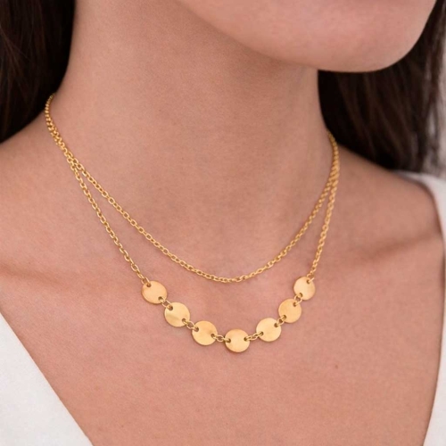 Gargantilla doble en oro amarillo