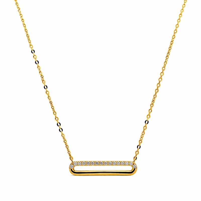 Gargantilla con circonitas en oro amarillo