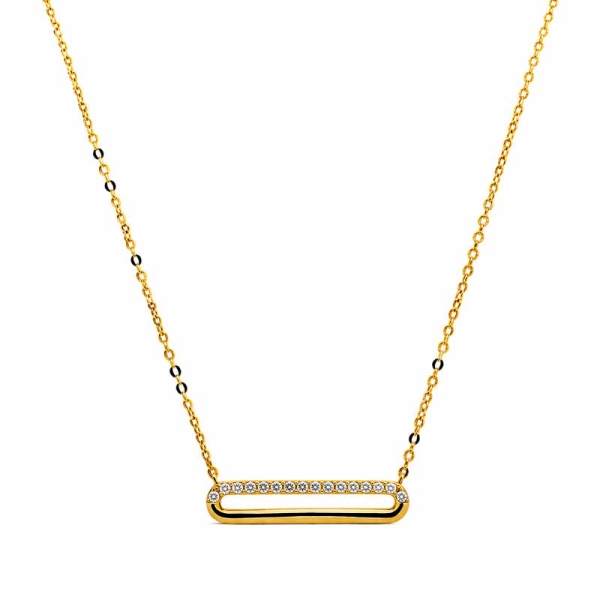 Gargantilla con circonitas en oro amarillo