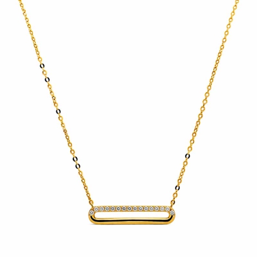 Gargantilla con circonitas en oro amarillo