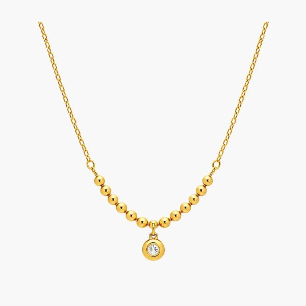 Gargantilla con circonita en oro amarillo