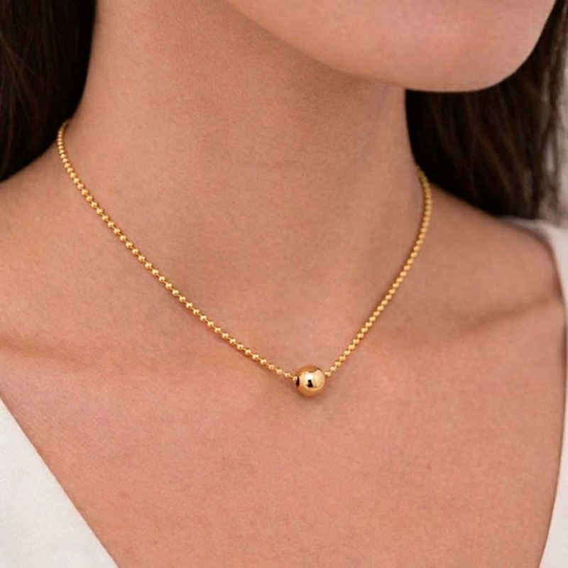 Gargantilla de bolitas en oro amarillo 2