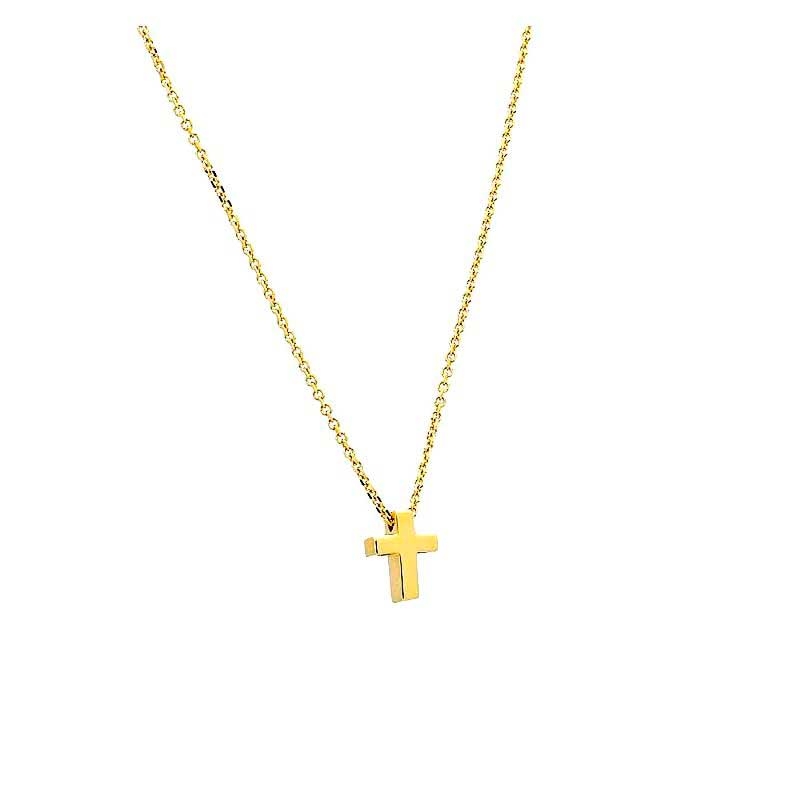 Gargantilla con cruz en oro amarillo