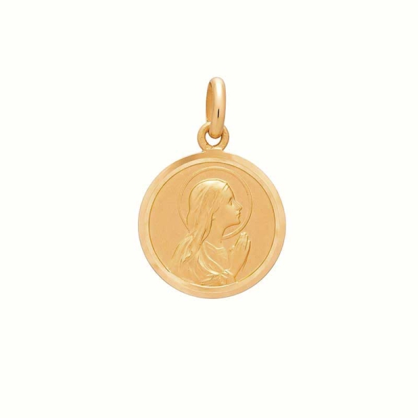 Medalla clásica de la Virgen María en oro amarillo