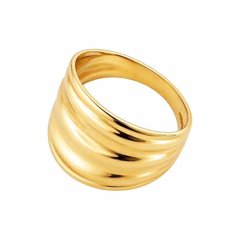 Sortija ondulada en oro amarillo 2