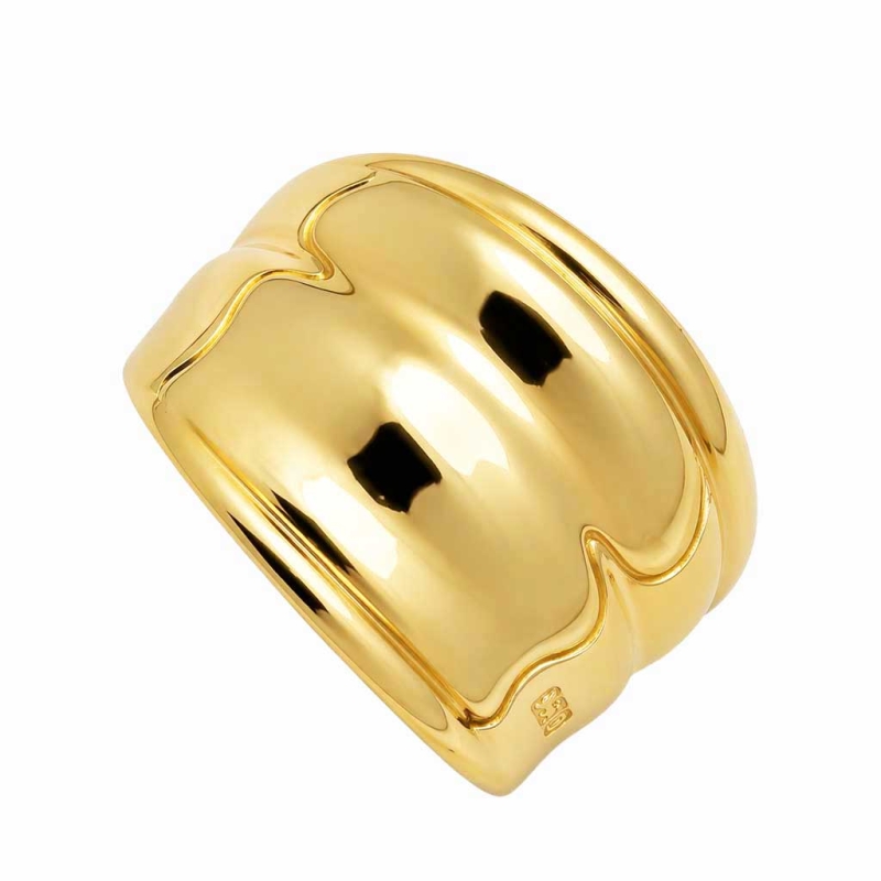 Sortija ondulada en oro amarillo