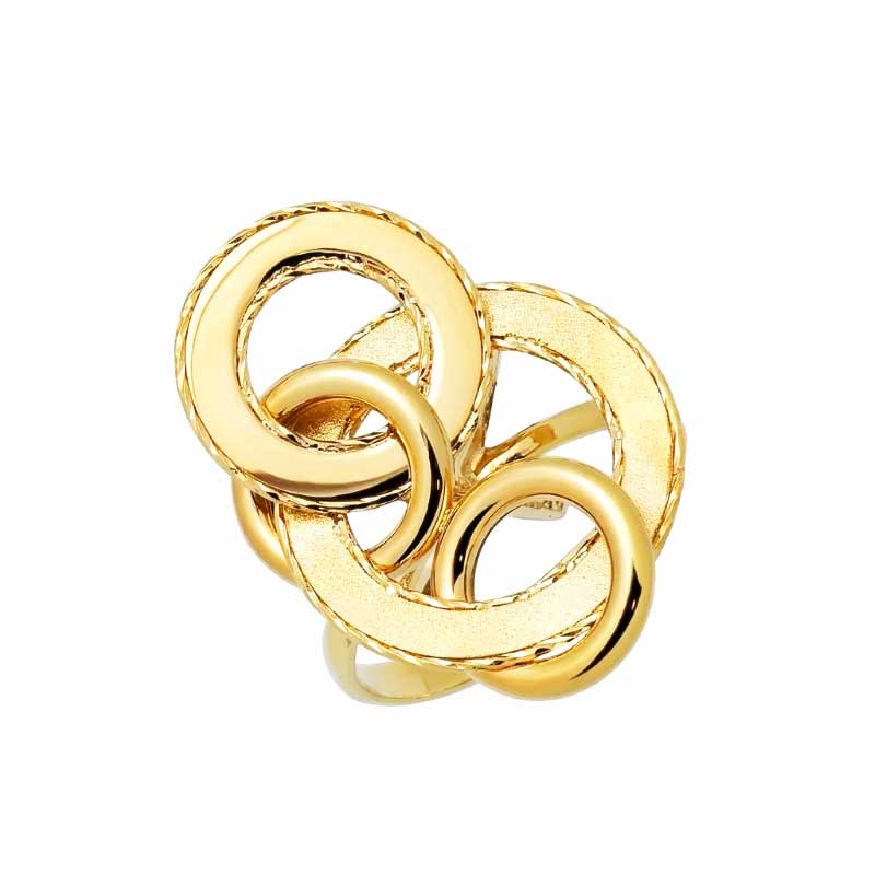 Sortija círculos en oro amarillo