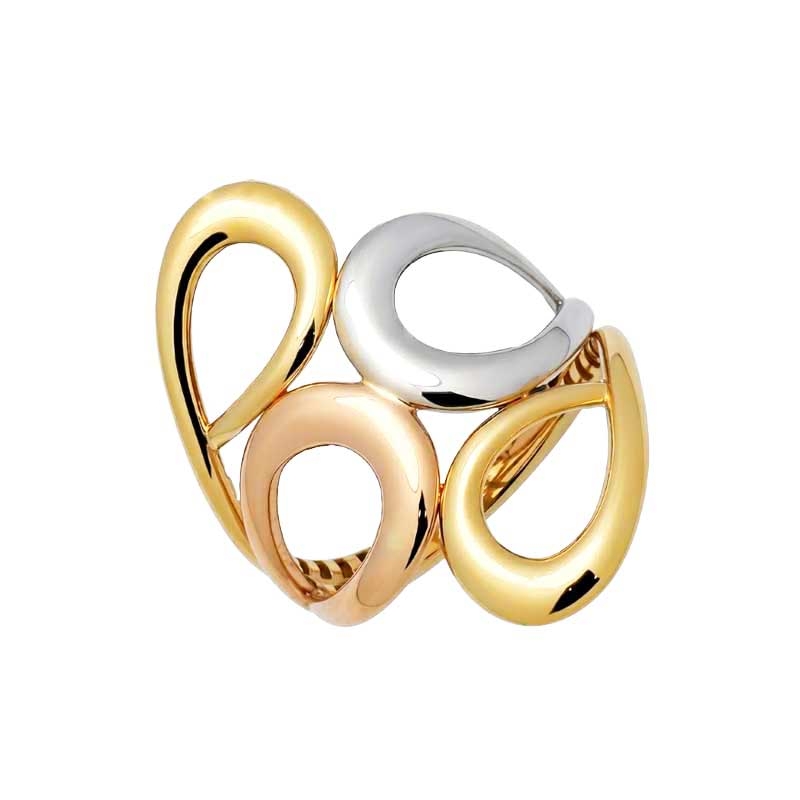 Sortija ancha en oro tricolor 2