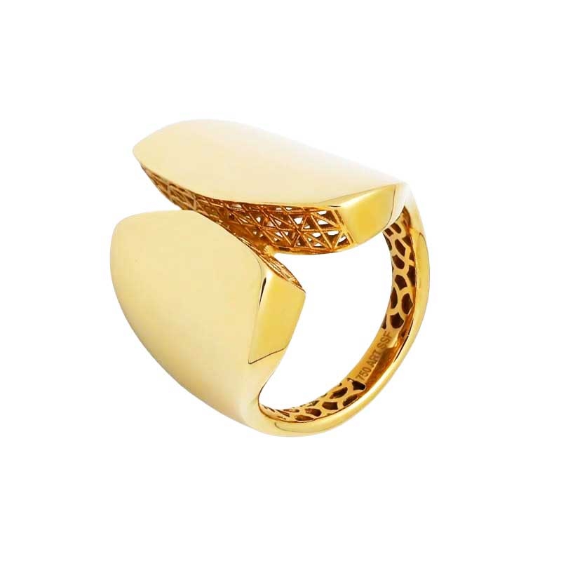 Sortija ancha y abierta en oro amarillo