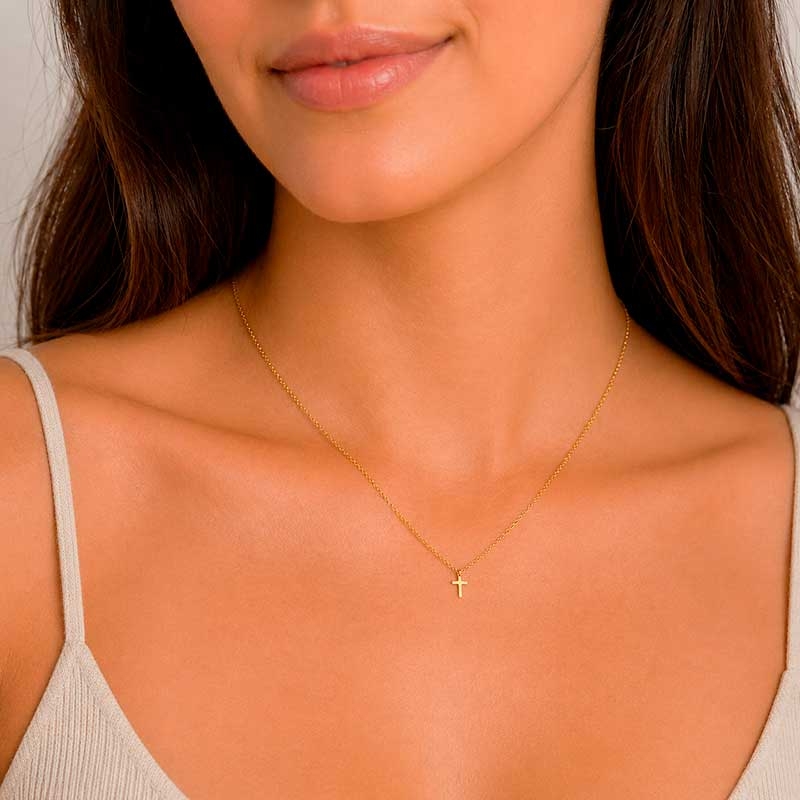 Gargantilla con cruz en oro amarillo 2