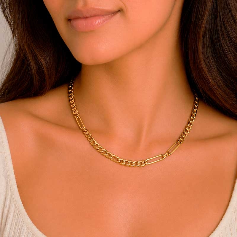 Gargantilla barbada en oro amarillo 2