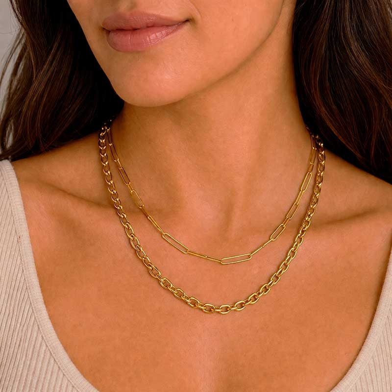 Gargantilla doble en oro amarillo 2