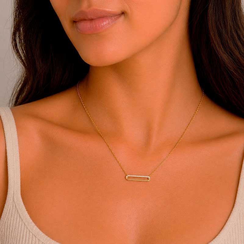 Gargantilla con circonitas en oro amarillo 2