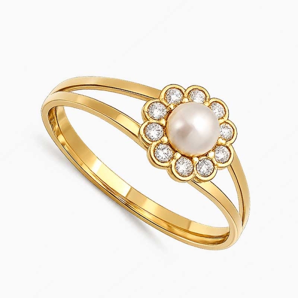Conjunto de comunión con perlas en oro amarillo