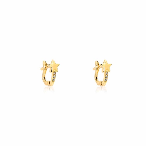 Conjunto de comunión estrellas en oro amarillo y circonitas