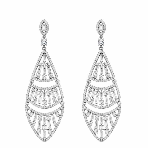 Pendientes largos en plata de ley