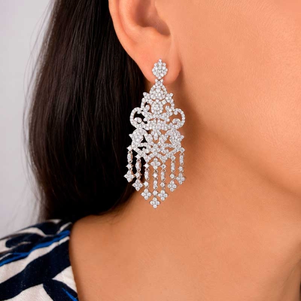 Pendientes de estilo isabelino en plata