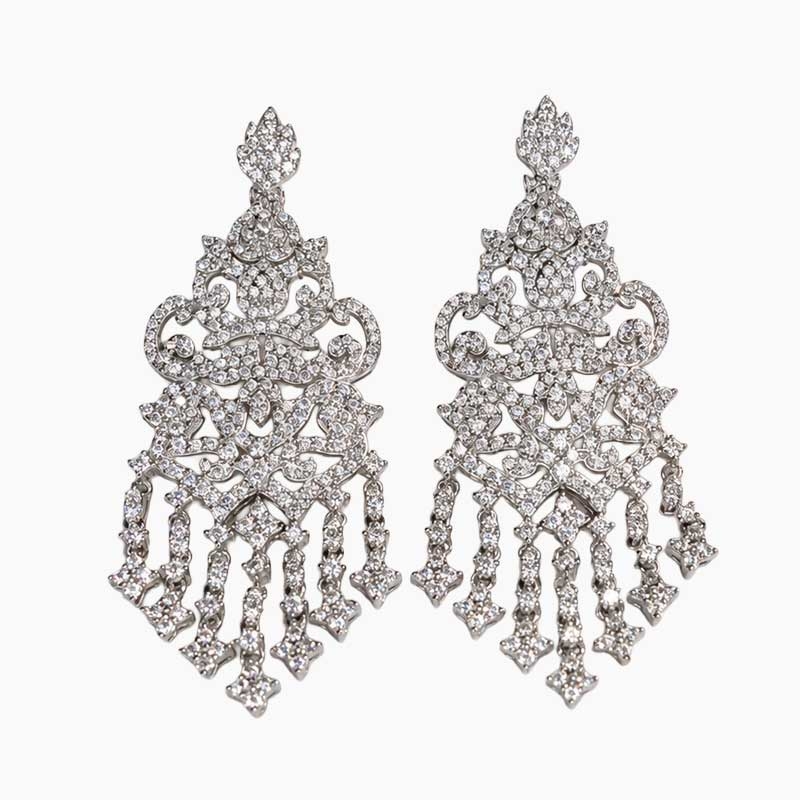 Pendientes de estilo cluster en plata