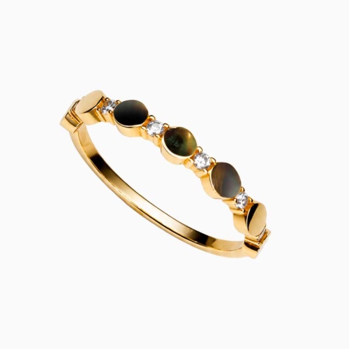 Sortija de oro amarillo con circonitas
