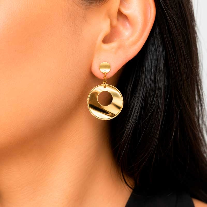 Pendientes círculos en oro amarillo 2
