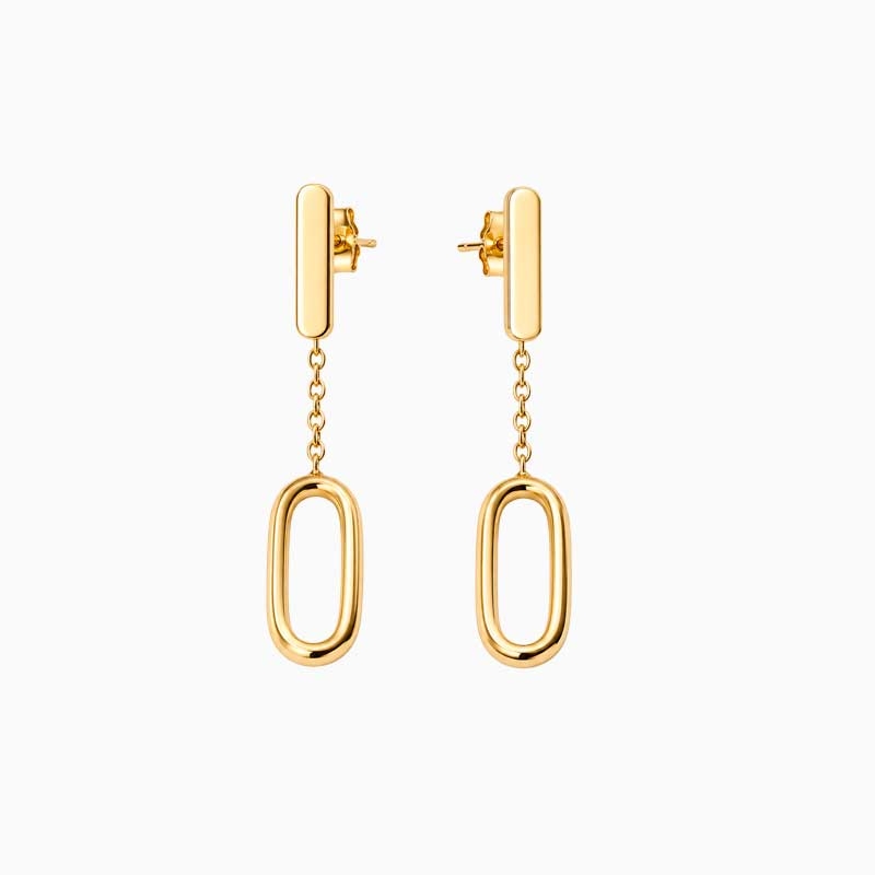 Pendientes con cadenita en oro amarillo